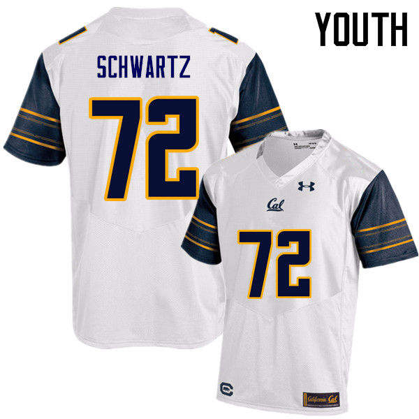 Youth #72 Mitchell Schwartz Cal Bears (California Golden Bears College) Football Jerseys Sale-White